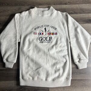 VTG World Cup‎ Open Sweatshirt Fits Medium Golf Championship Embroidered